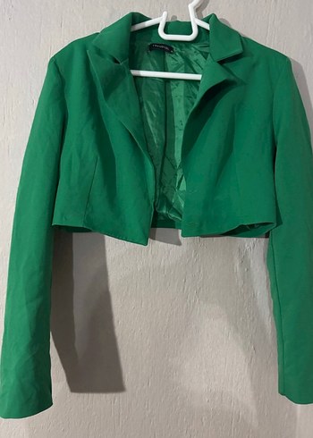 Yeşil crop Blazer - Görsel 2