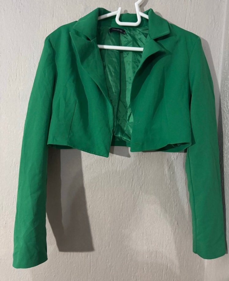 Yeşil crop Blazer - Görsel 2