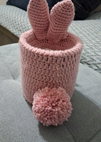 Pembe Örgü Tavşan Oyuncak kalem kutusu - Görsel 3