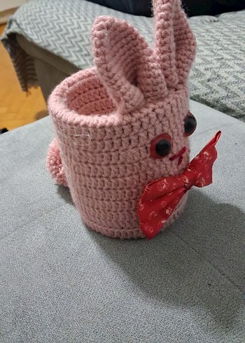 Pembe Örgü Tavşan Oyuncak kalem kutusu - Görsel 4