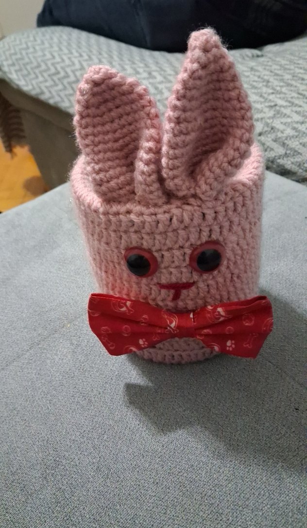 Pembe Örgü Tavşan  Oyuncak kalem kutusu - Görsel 5