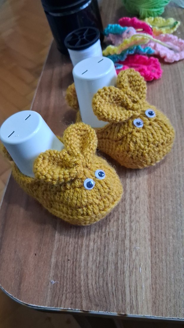 tavşan model Bebek Örgü Patik - Görsel 2