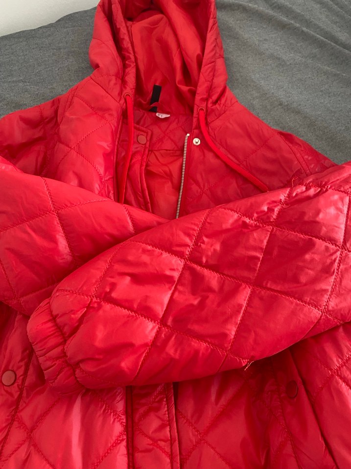 H&M kırmızı kısa mont - Görsel 4