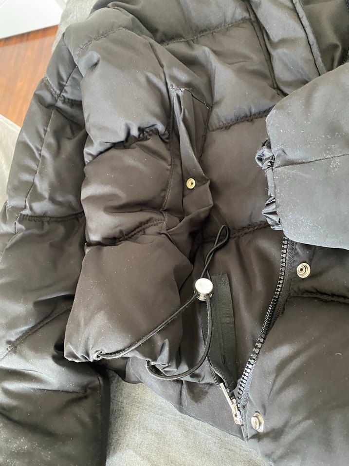 Kürklü Siyah Kadın Kış Montu cepleri deliktir - Görsel 5