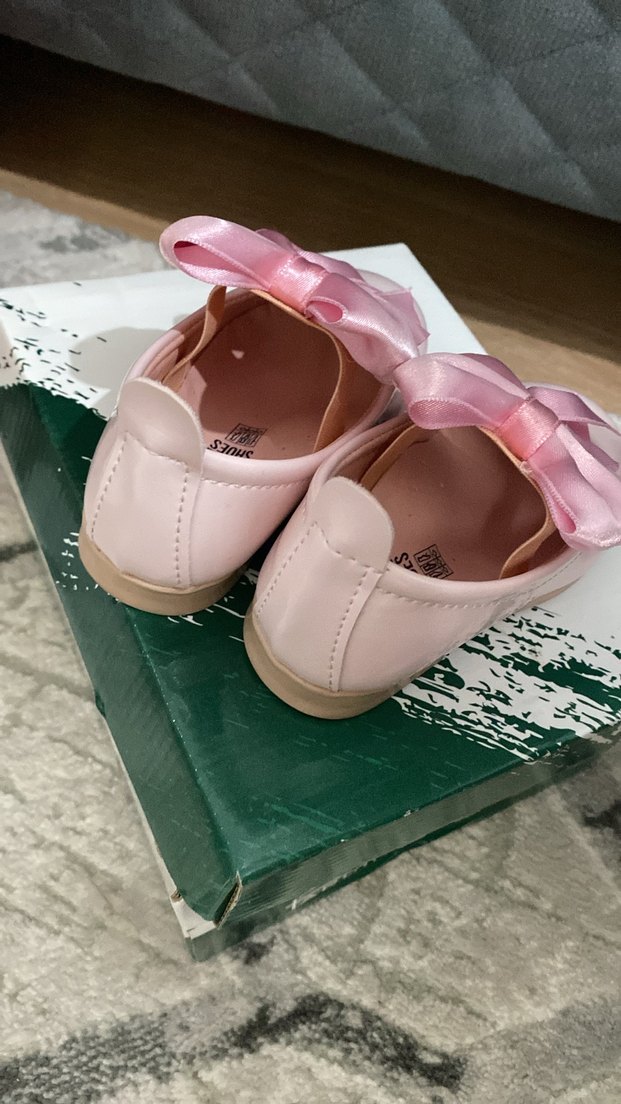 Pembe Kız Çocuk Fiyonklu Babet Ayakkabı - Görsel 2