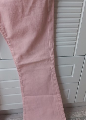 38 Beden açık pembe bol kesim kot pantolon
