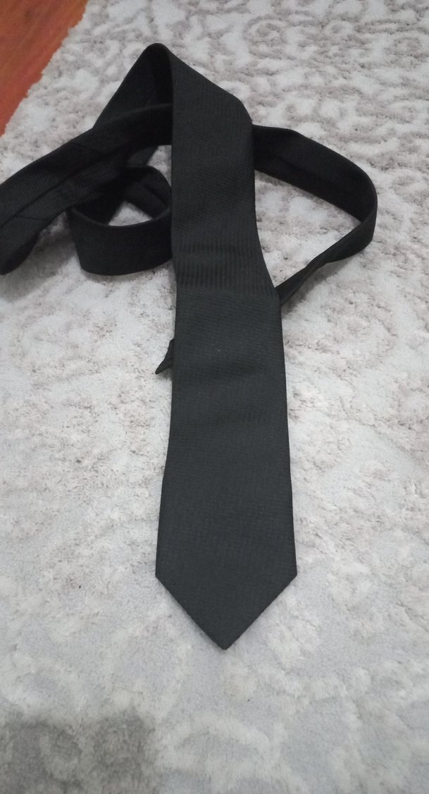 Klasik Siyah Erkek Kravat - Görsel 2