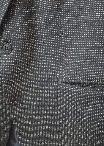 Gri Erkek Normal Kesim Düğmeli Takım Elbise Ceketi - Görsel 2