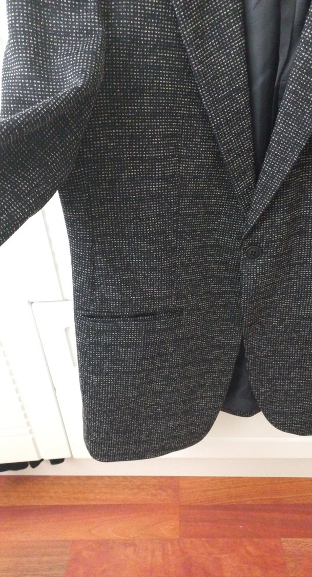 Gri Erkek Normal Kesim Düğmeli Takım Elbise Ceketi - Görsel 3