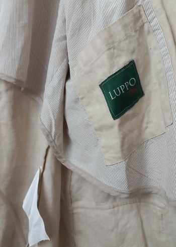 Bej erkek Keten Düğmeli trenckot - Görsel 5