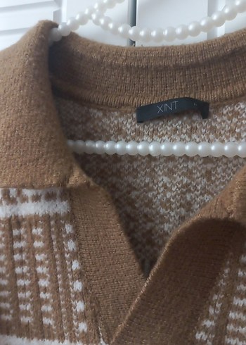 Bej Bohem Geniş Kesim Triko erkek kazak - Görsel 4