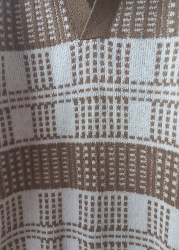 Bej Bohem Geniş Kesim Triko erkek kazak - Görsel 2