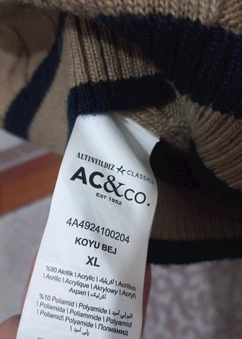 Bej Boğazlı Örgü erkek Kazak - Görsel 5