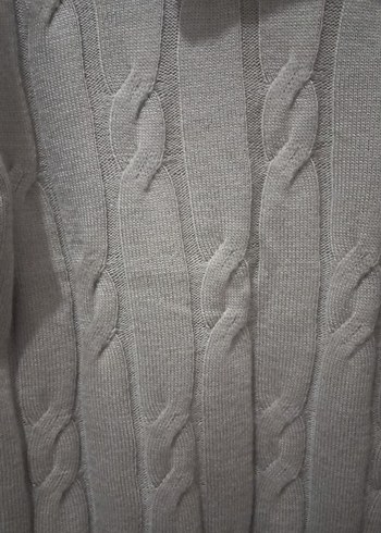 Bej Boğazlı Örgü erkek Kazak - Görsel 2