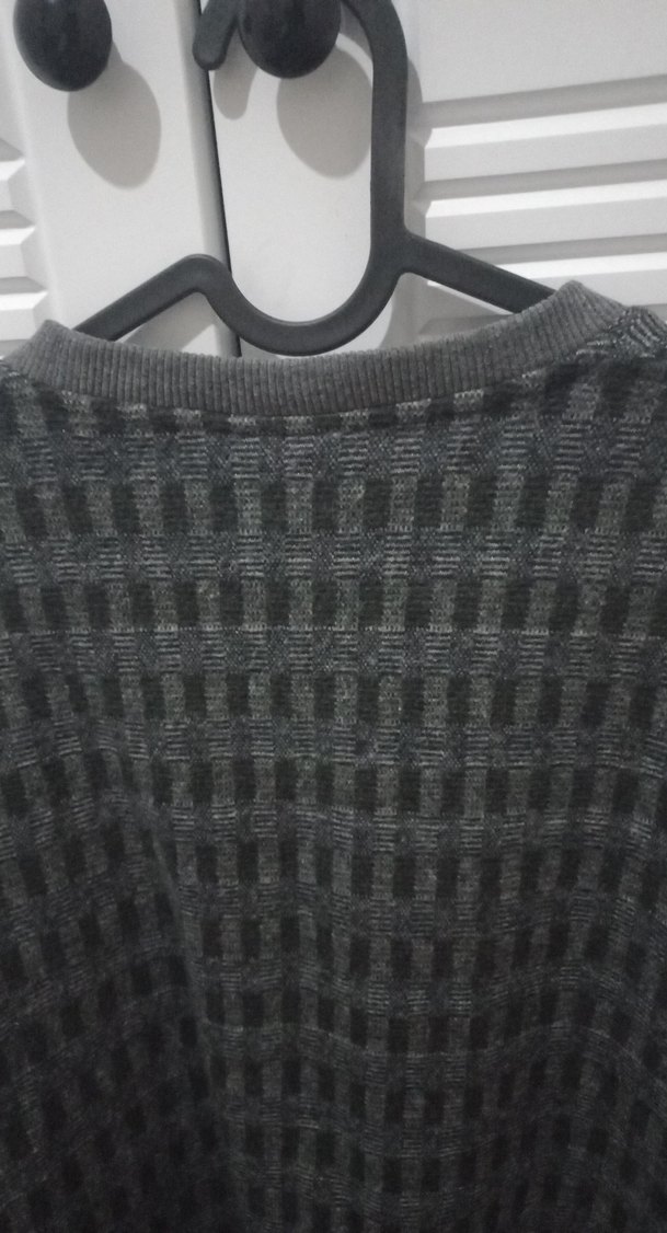 Gri Erkek Örgü Bisiklet Yaka Sweatshirt - Görsel 4