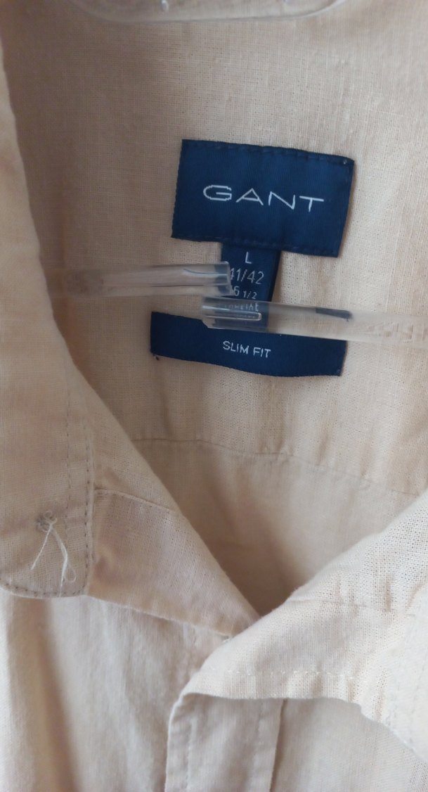 Gant Bej Keten Erkek Gömlek - Görsel 3