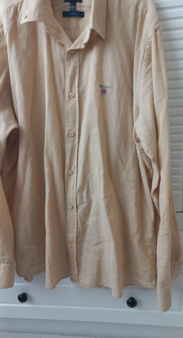Gant Bej Keten Erkek Gömlek - Görsel 4