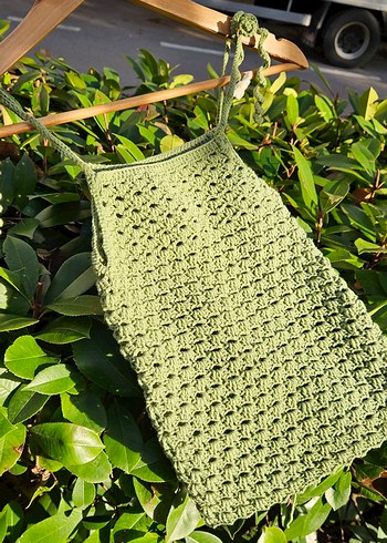 Yeşil Örgü Bebek Kız Elbise - Görsel 4