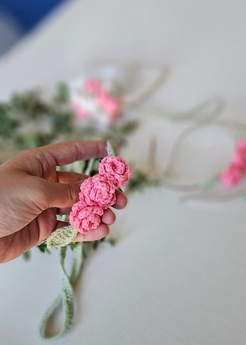 Pembe Güllü Taç Toka - Görsel 2