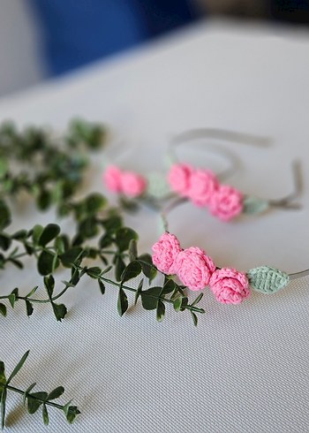 Pembe Güllü Taç Toka - Görsel 3