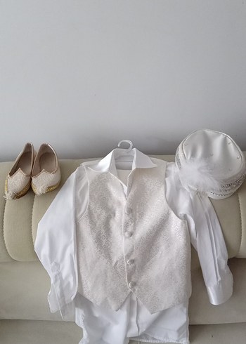 Beyaz Kısa Kollu Çocuk sünnet  Takımı - Görsel 2