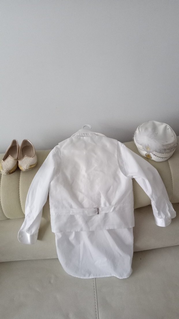 Beyaz Kısa Kollu Çocuk sünnet  Takımı - Görsel 4