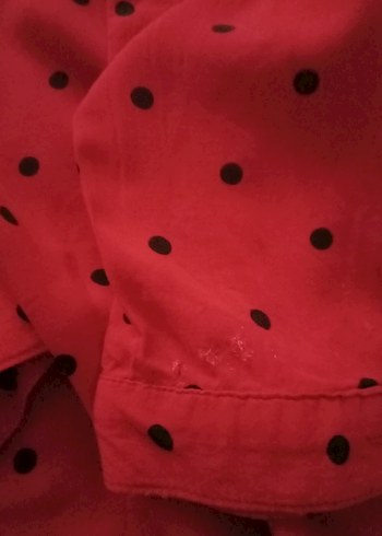 Kırmızı Puantiyeli Uzun Kollu Gömlek - Görsel 4