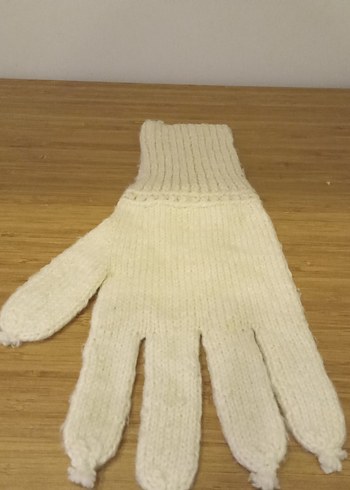 Beyaz Örgü Eldiveni - Görsel 5