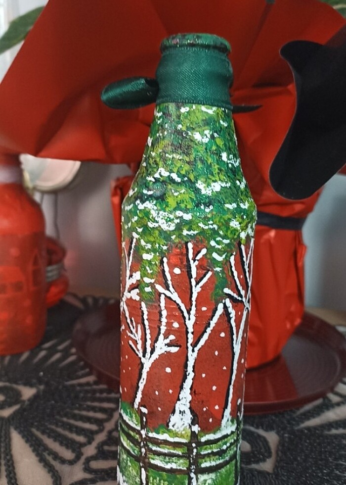 Dekoratif şişe vazo/Noel konsept - Görsel 2