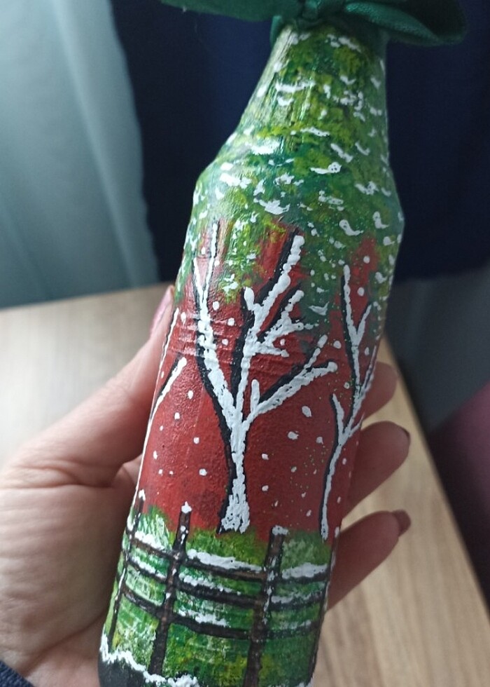 Dekoratif şişe vazo/Noel konsept - Görsel 4