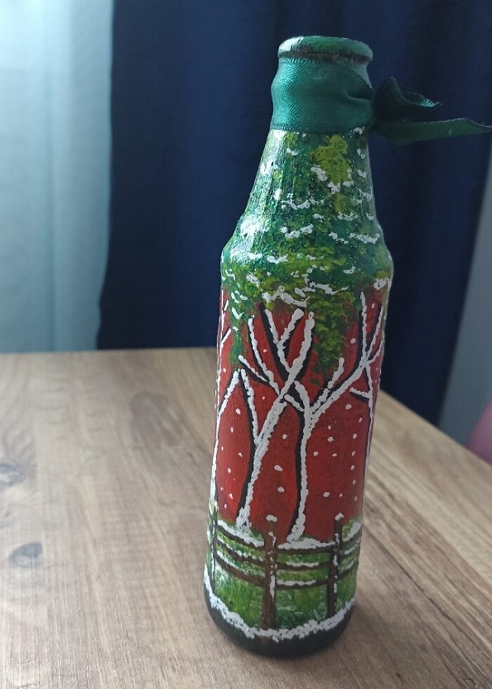 Dekoratif şişe vazo/Noel konsept - Görsel 5