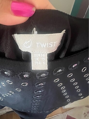 38 Beden siyah Renk Twist marka şık elbise