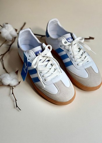 Adidas Adidas Samba Beyaz Mavi Kadın Spor Ayakkabı