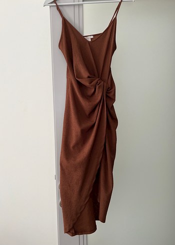 H&M kahverengi elbise - Görsel 2