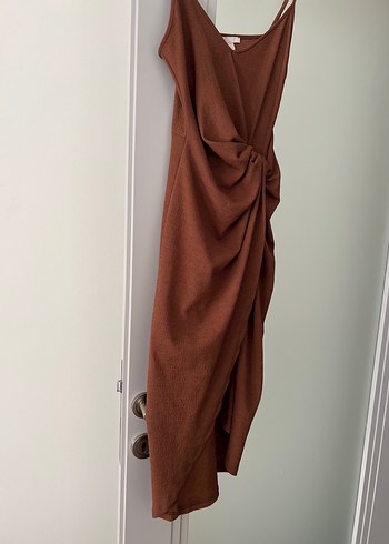 H&M kahverengi elbise - Görsel 3