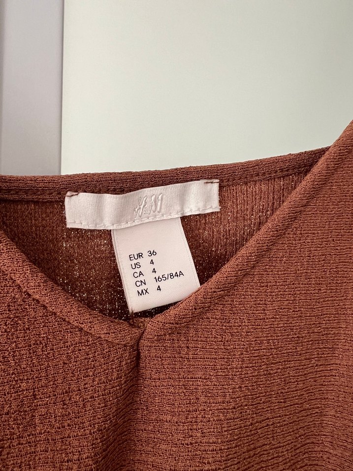 H&M kahverengi elbise - Görsel 4