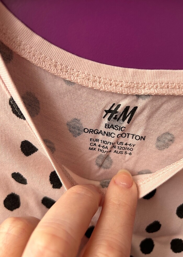 H&M kız cocuk penye elbise 4-6 yaş - Görsel 2