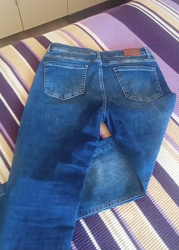 Kadın Mavi Tie-Dye Street Style Kot Pantolon - Görsel 6