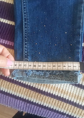 Kadın Mavi Tie-Dye Street Style Kot Pantolon - Görsel 9