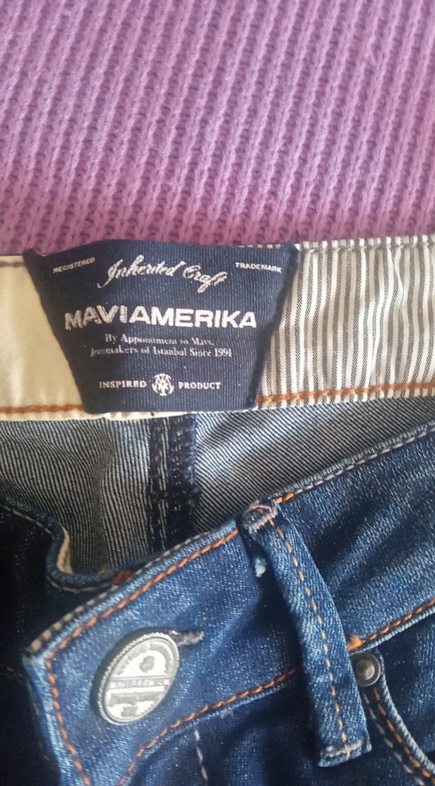 mavi jeans Amerika Kadın mavi  Midi Boy  Pantolon - Görsel 2