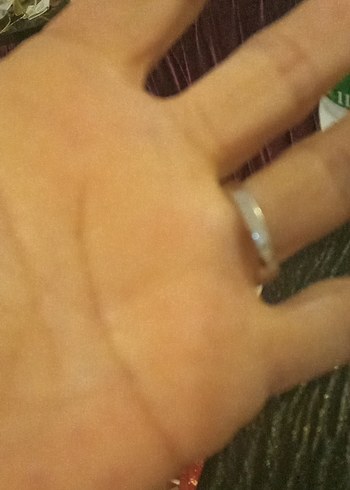 Gri Payetli Vintage Kadın Yüzük,italyadan hediye - Görsel 2