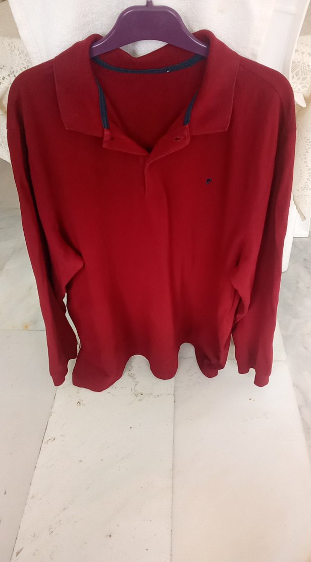 orijinal Pierre Cardin Bordo Erkek Düğmeli Uzun Kollu Sweatshirt - Görsel 5