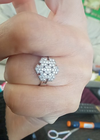 925 ayar taşlı Kadın Yüzüğü - Görsel 4