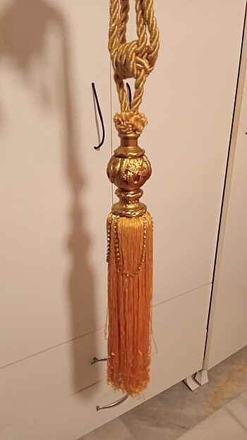 Taç marka hiç kullanilmamis püsküllü perde süsü  - Görsel 6