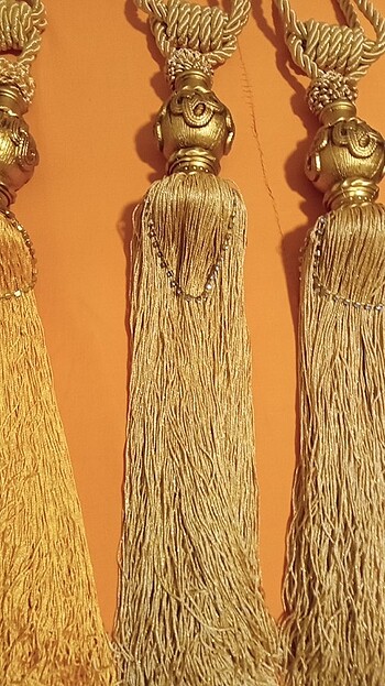 Taç marka hiç kullanilmamis püsküllü perde süsü  - Görsel 7