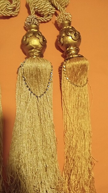 Taç marka hiç kullanilmamis püsküllü perde süsü  - Görsel 9