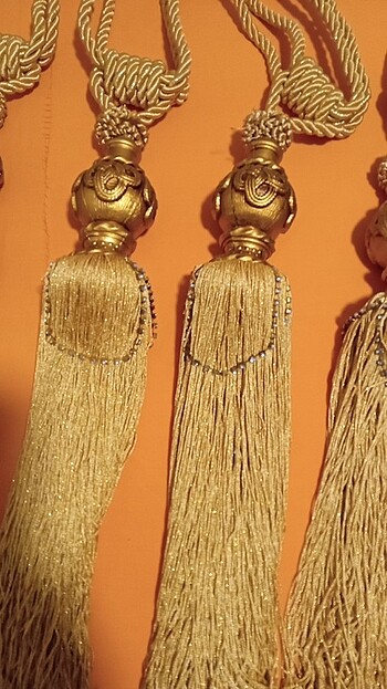 Taç marka hiç kullanilmamis püsküllü perde süsü  - Görsel 10