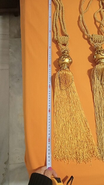 Taç marka hiç kullanilmamis püsküllü perde süsü  - Görsel 12