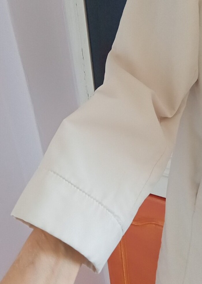 Baharlık ince mont,diz hizasinda,çok şık  - Görsel 4