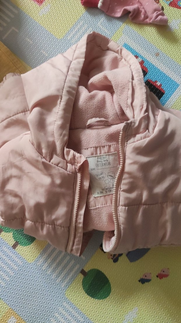 Kız Çocuk Pembe Kapüşonlu Fermuarlı Mont - Görsel 2